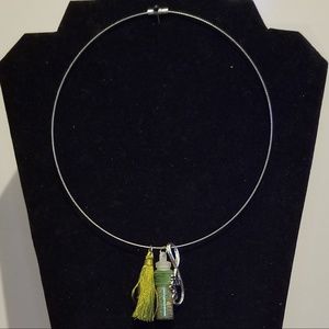 Green Hope And Wish Bottle Necklace